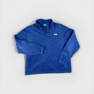 Columbia Blue Fleece PFG Quarter Zip Men’s XL Front Pocket Outdoors Fishing